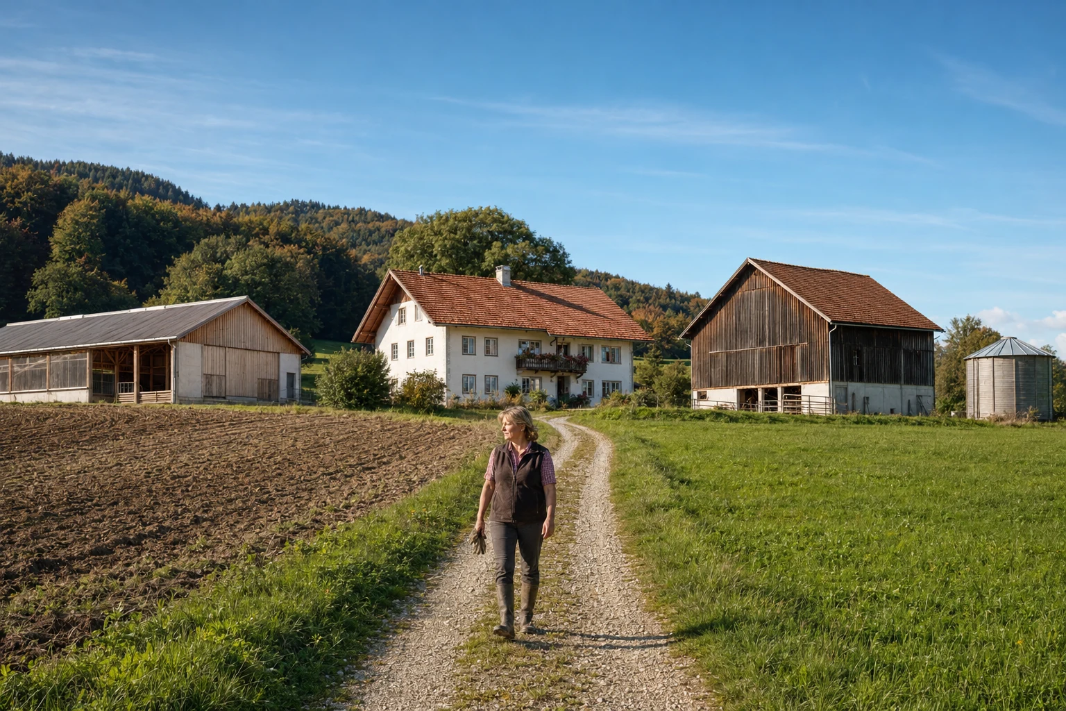 Vollständige österreichische Vollerwerbslandwirtschaft mit Hofstelle und Betriebsgebäuden